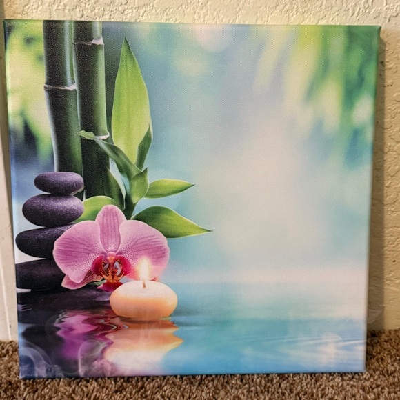 Tranquil Orchid and Bamboo Canvas Wall Art